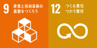 9.産業と技術革新の基盤をつくろう、12.つくる責任つかう責任